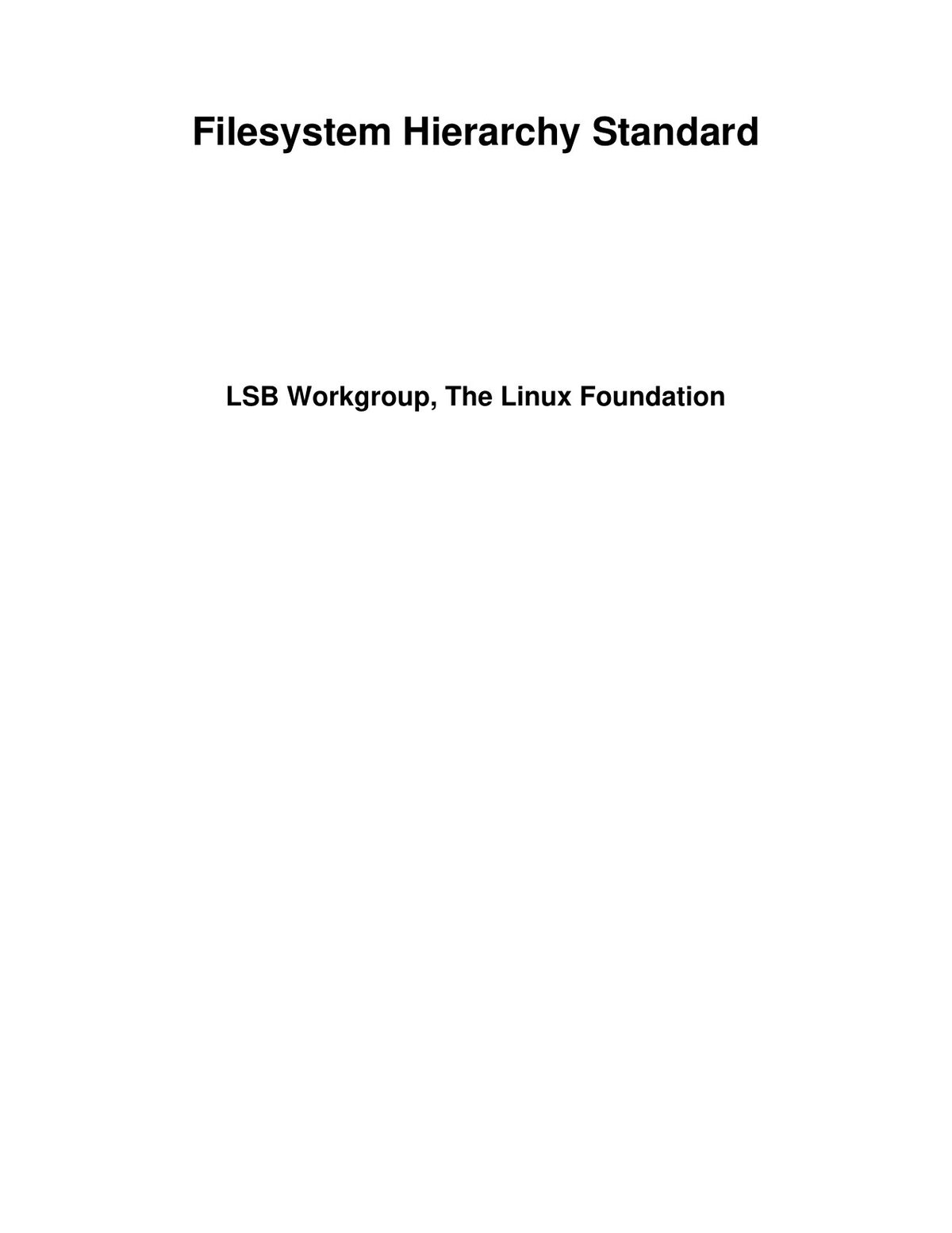 Filesystem Hierarchy Standard 3.0