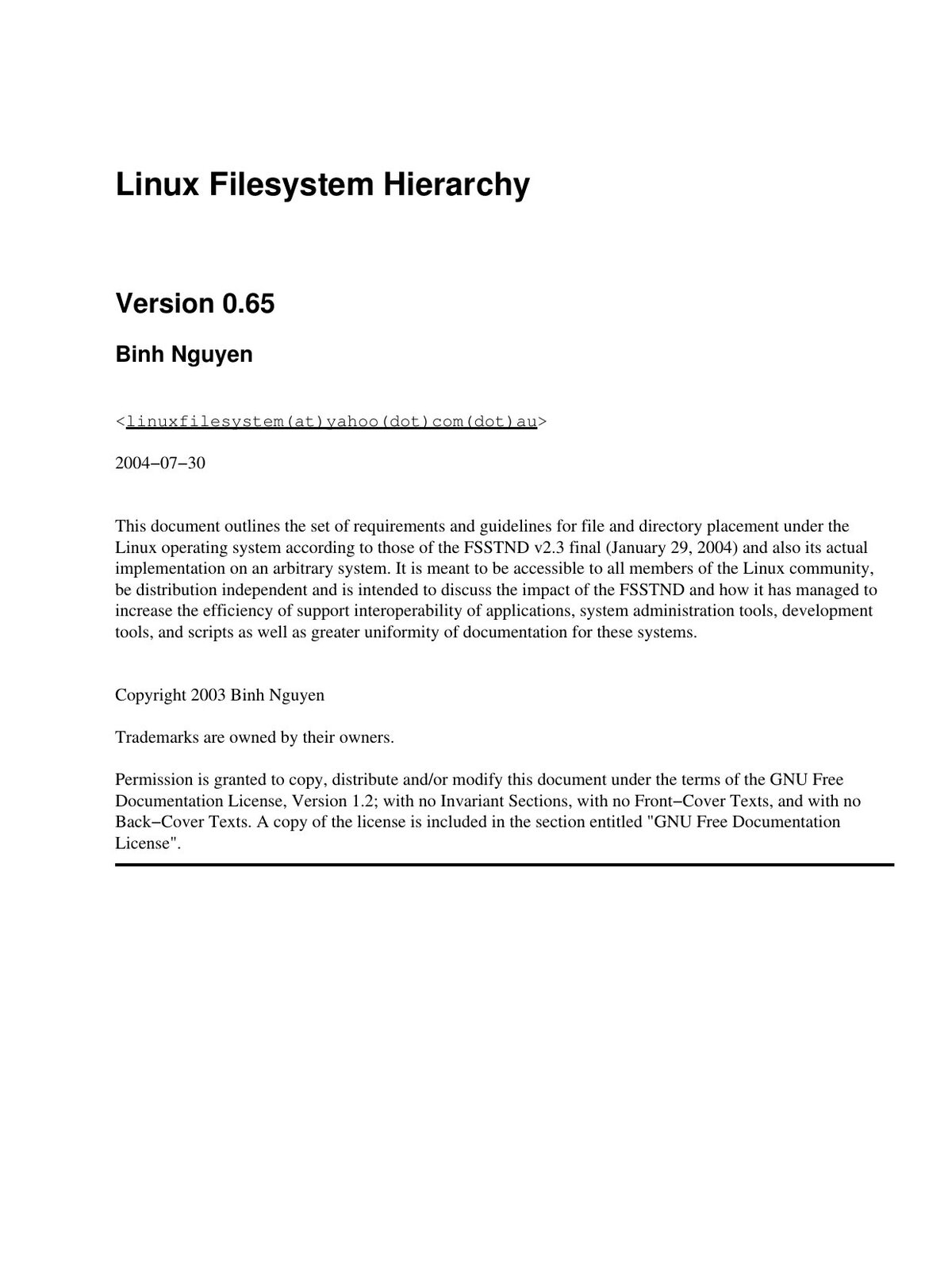 Linux Filesystem Hierarchy