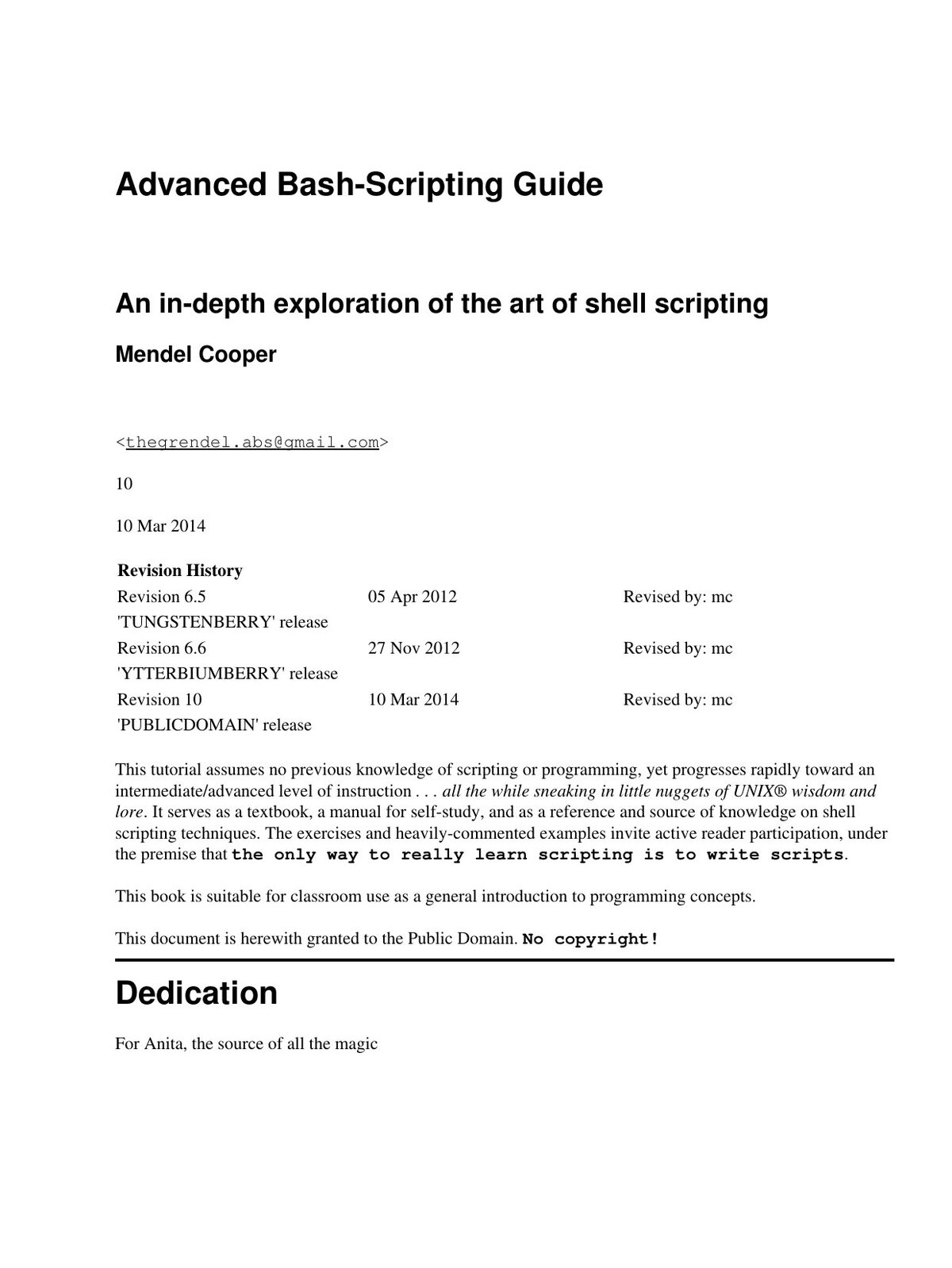 Advanced Bash-Scripting Guide